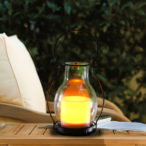 Iron Glass Lantern Light MS Shape - LED Garden Decorative Lights Outdoor 