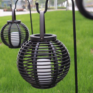 Battery Operated Round Rattan Lantern Garden Light (small Size) -led Garden Decorative Lights Outdoor