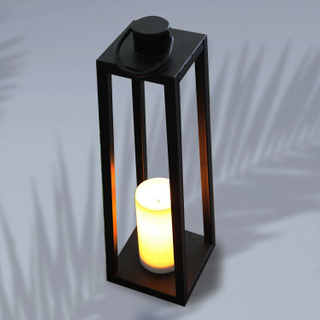 Solar Powered Iron Lantern ( Large Size)-LED Garden Decorative Lights Outdoor